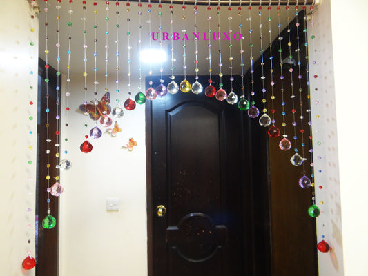Single layer arch multi color glass crystal beaded curtain
